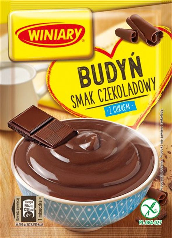 Winiary - chocolate flavored pudding with sugar, net weight, 63 g