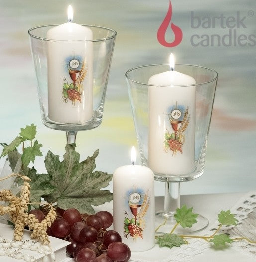 Communion candle with sticker 50x100