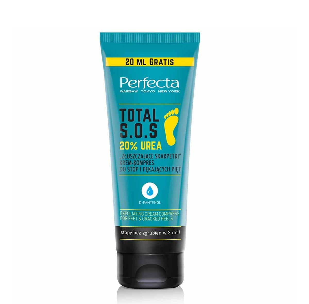 Perfecta Body TOTAL S.O.S. "Exfoliating socks" CREAM-COMPRESS for feet and cracked heels 20% Urea, capacity 120 ml