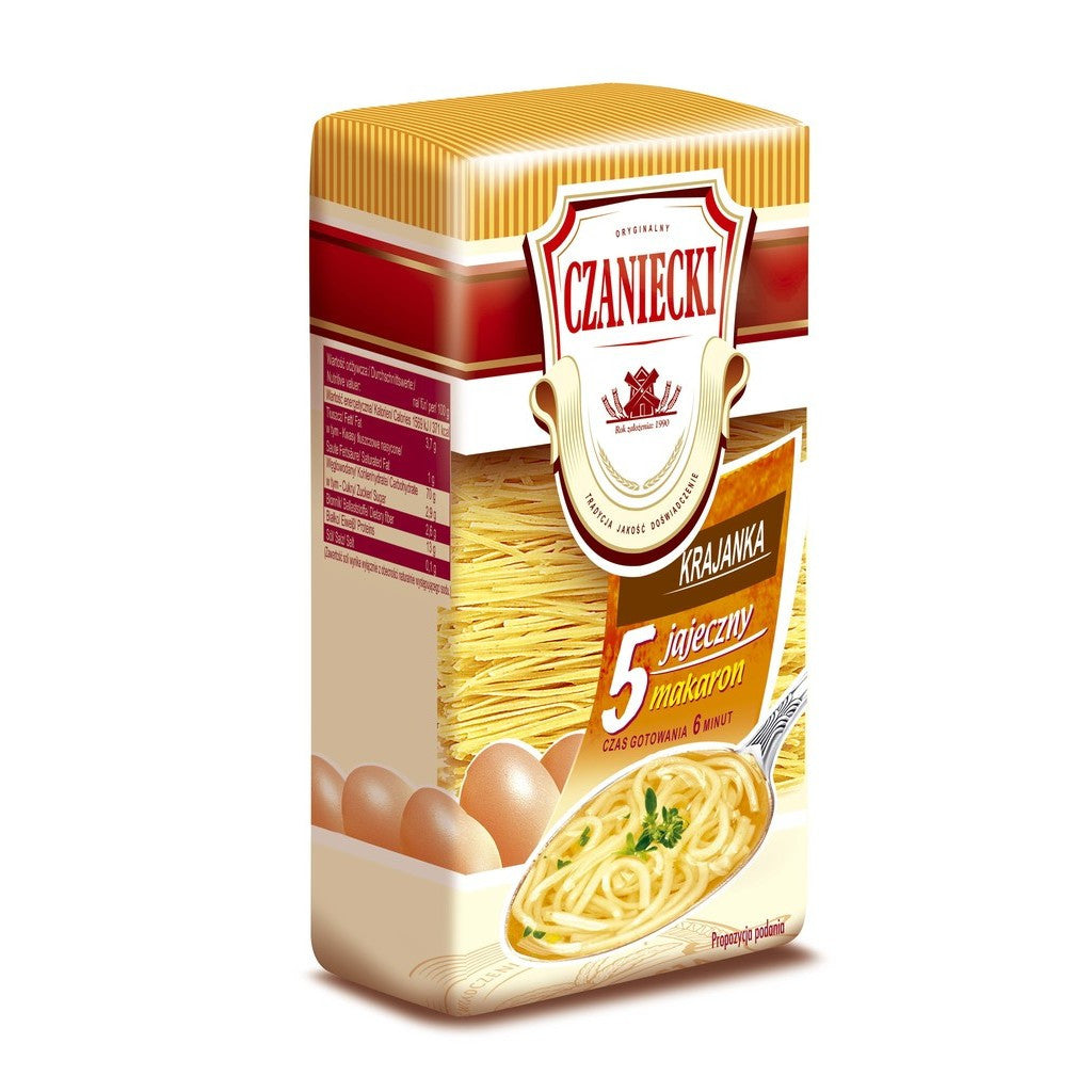Czaniecki - 5 egg pasta with added curcuma, selvedge, net weight: 250 g