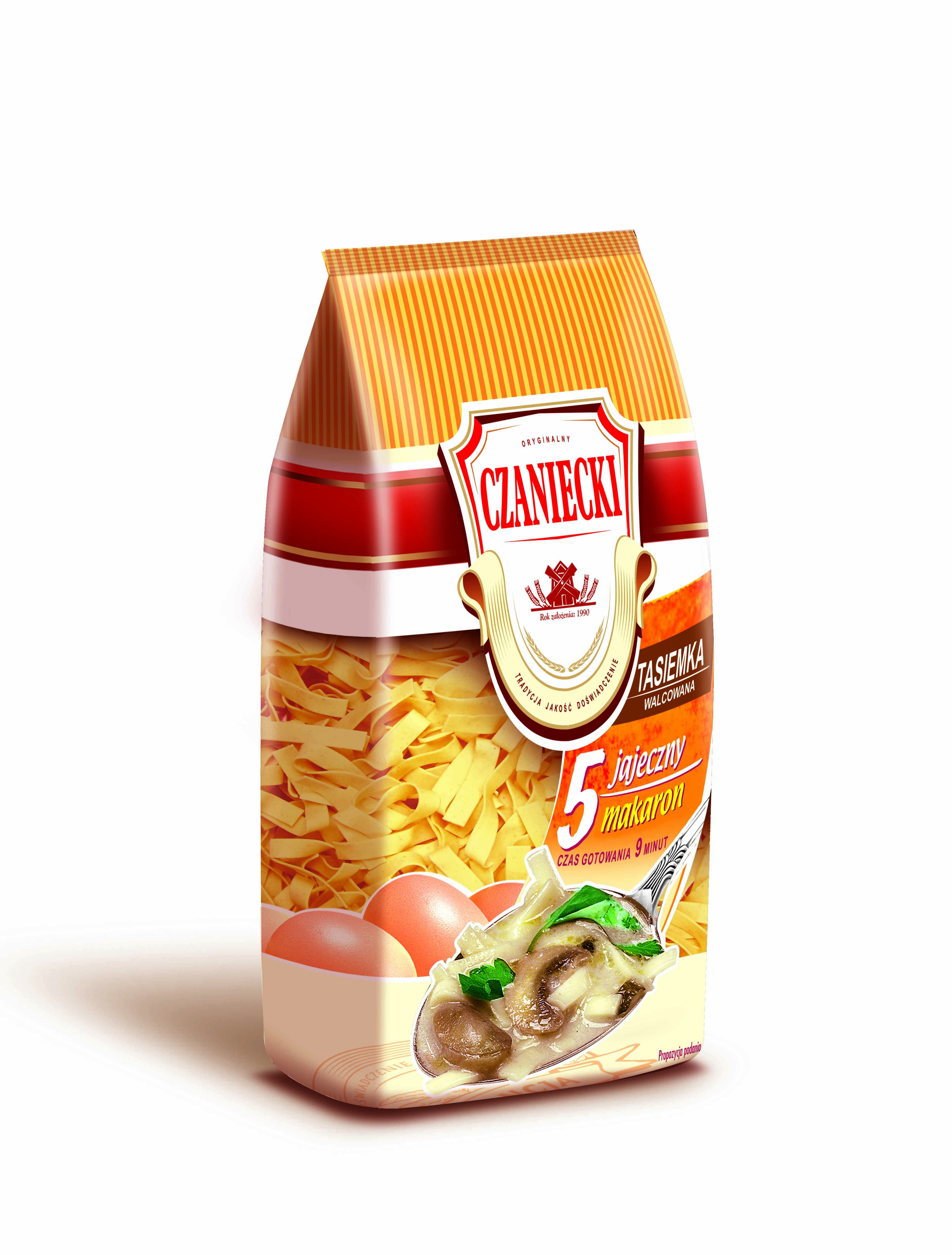 Czaniecki - 5 egg pasta with addition of turmeric, rolled ribbon, net weight: 250 g