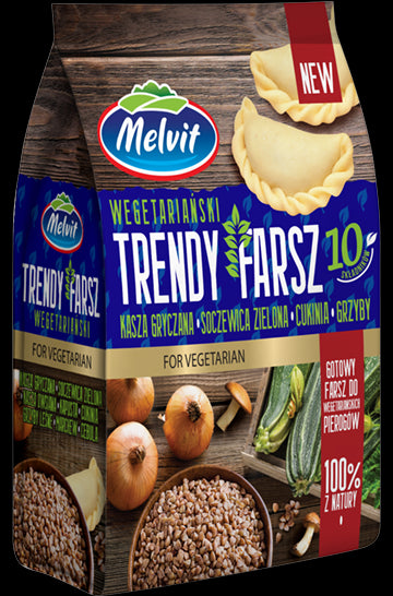 Melvit - TRENDY FARSZ kasza gryczana, soczewica zielona, cukinia, grzyby, masa netto: 300 g