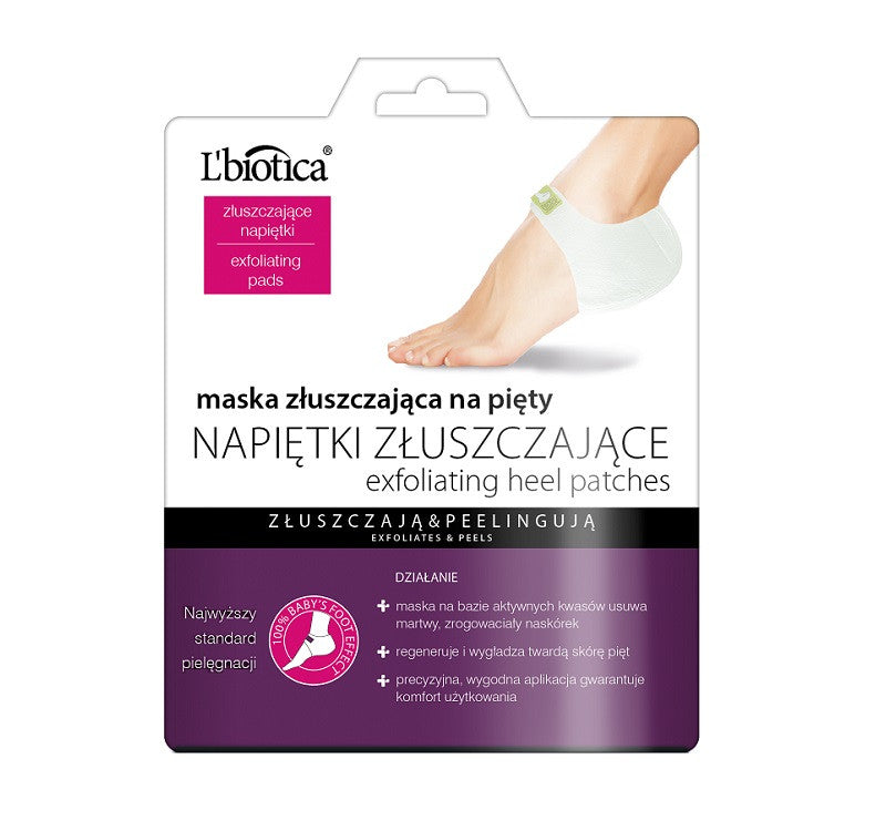 L`Biotica - złuszczająca maska na pięty w postaci nasączonych płatków, 1 para