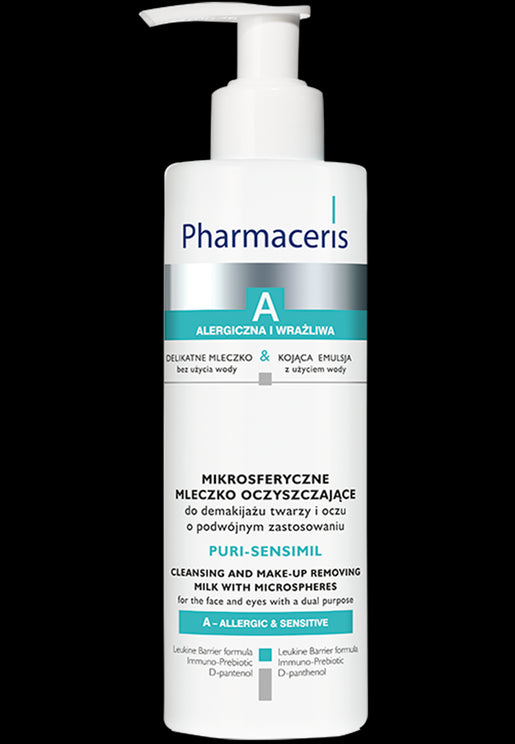 Pharmaceris A - Microspherical Cleansing Milk for double action face and eye make-up removal, 190 ml