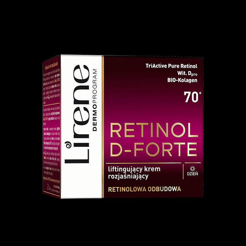 Lirene Retinol D-Forte - liftingujący krem rozjaśniający 70+ na dzień, poj. 50 ml