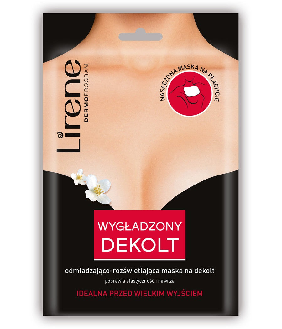 Lirene Wygładzony Dekolt - odmładzająco-rozświetlająca maska na dekolt, 1 sztuka