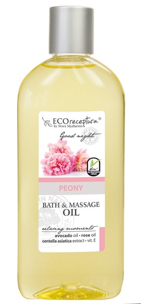 Eco recipe Peony - bath and massage oil 300 ml.