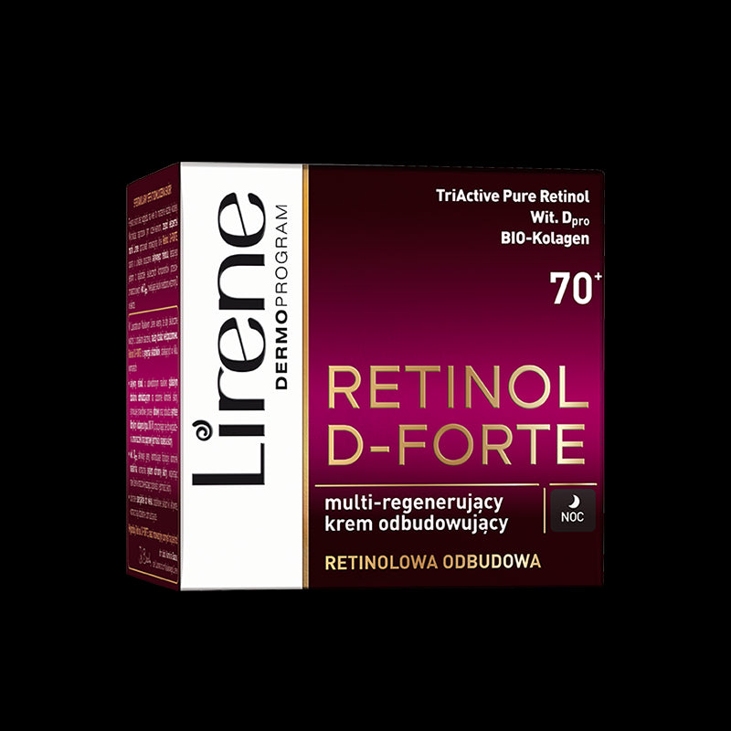 Lirene Retinol D-Forte - Multi-regenerujący krem odbudowujący  70+ na noc, poj. 50 ml