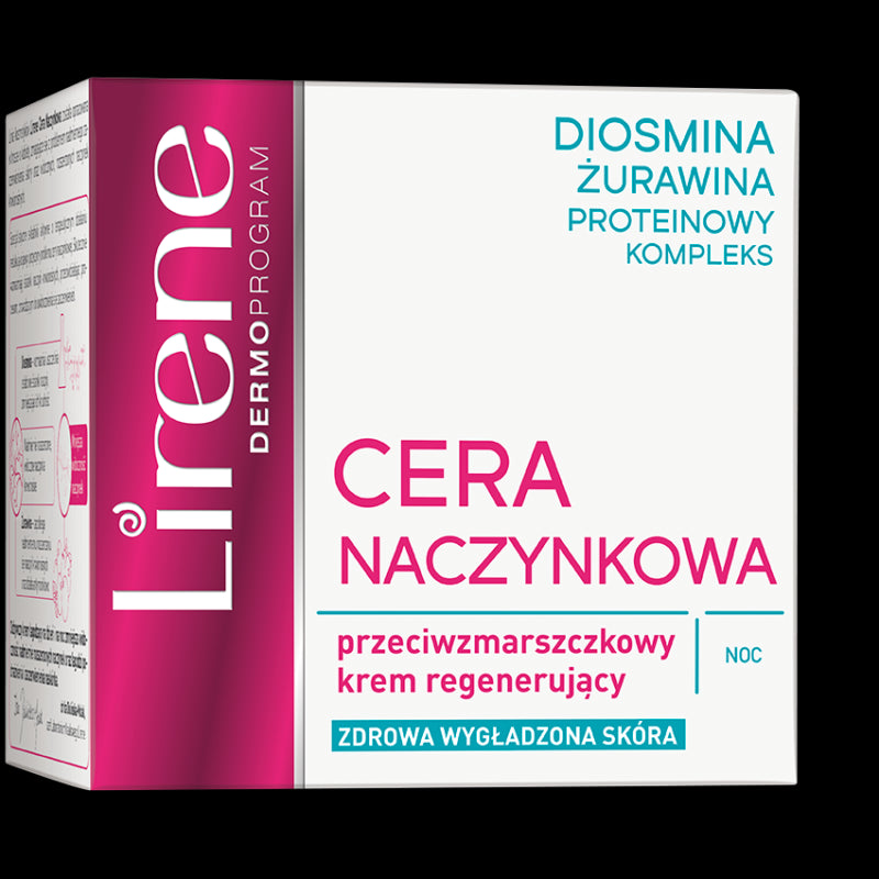 Lirene Anti-wrinkle regenerating night cream for couperose skin, for mature skin, 50 ml