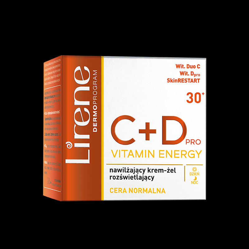 Lirene C+D Pro Vitamin Energy - moisturizing brightening cream-gel for normal skin 30+ for day and night, volume 50 ml