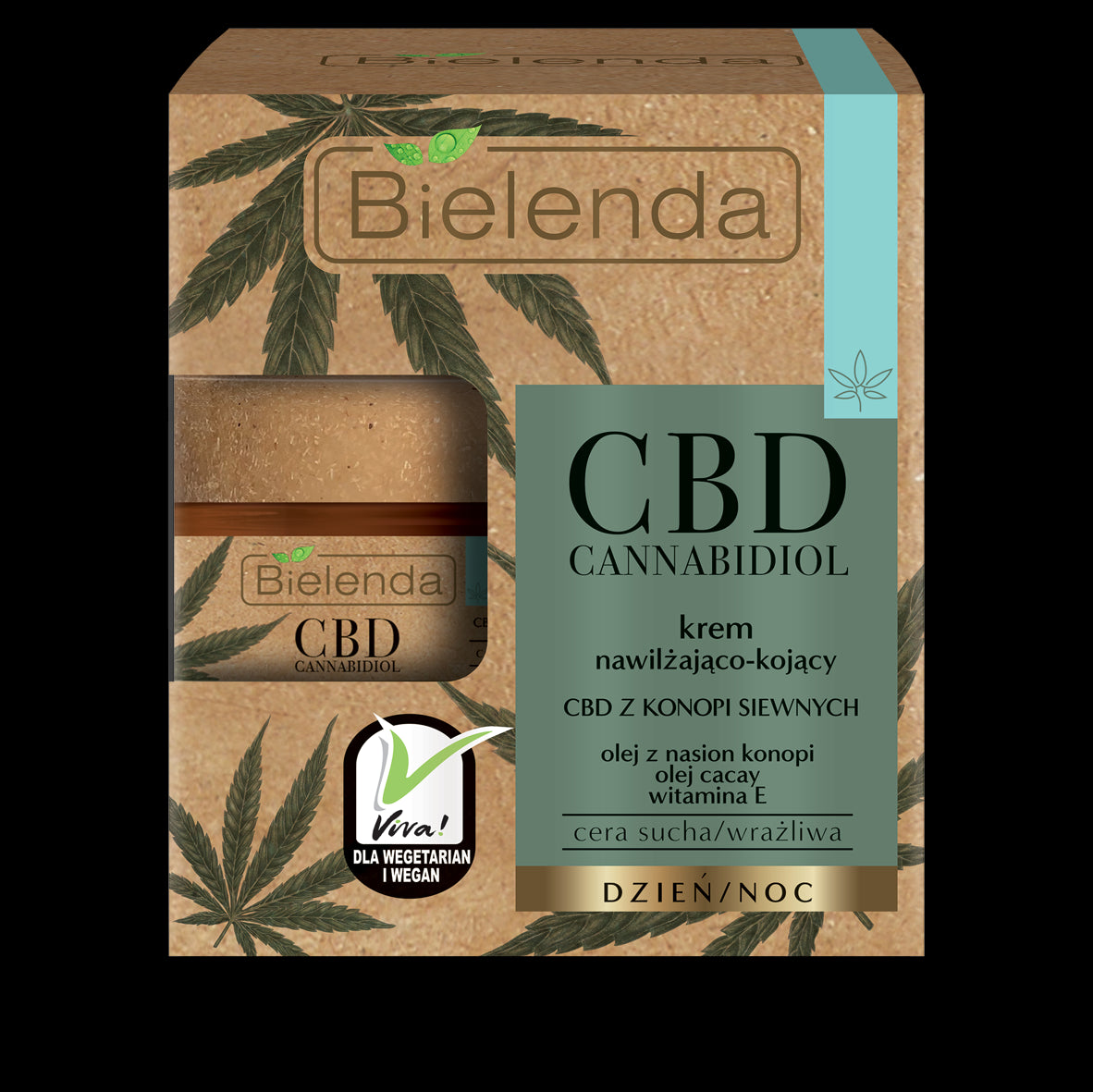Bielenda CBD Cannabidiol - moisturizing and soothing cream with CBD from hemp seed for dry / sensitive skin, size 50 ml