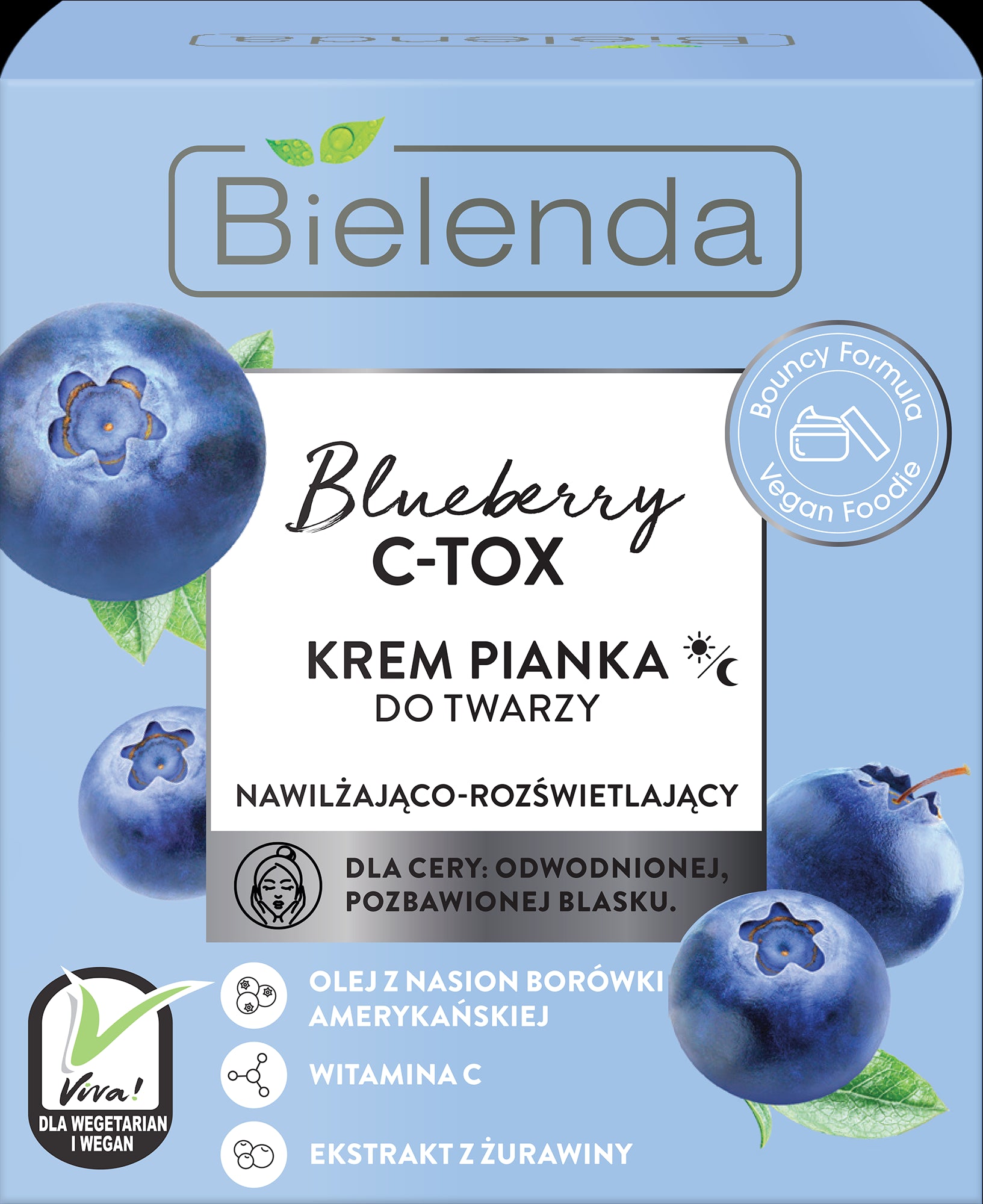 Bielenda BLUEBERRY C-TOX moisturizing and illuminating cream, capacity 40 g