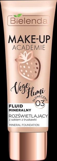 Bielenda MAKE-UP ACADEMIE VEGE FLUMI - Illuminating Mineral Fluid - Sunny Beige 03, capacity 30 g