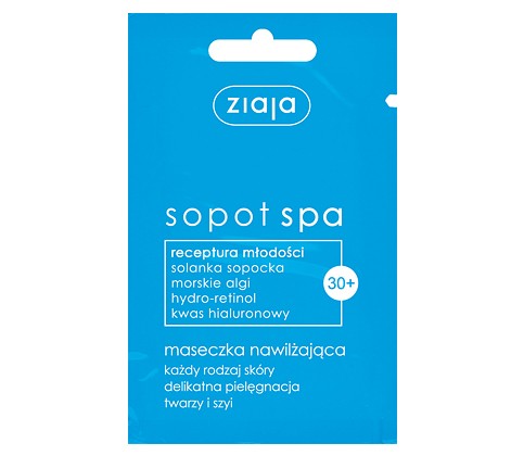 Sopot spa moisturizing mask, 7 ml capacity.