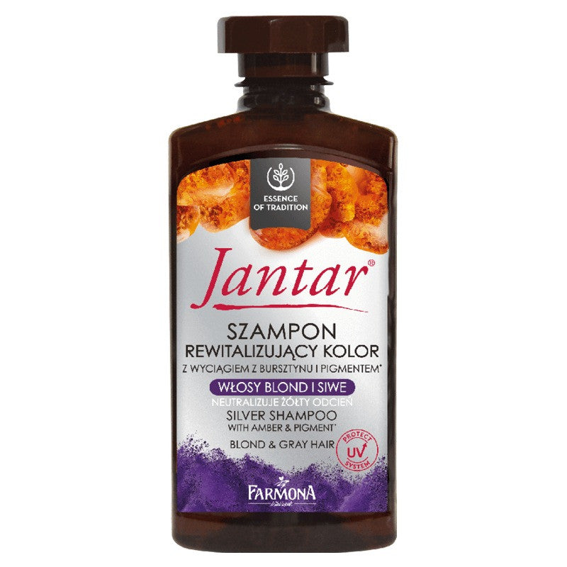 Jantar - color revitalizing shampoo with amber extract and pigment, blond and gray hair, 330 ml capacity