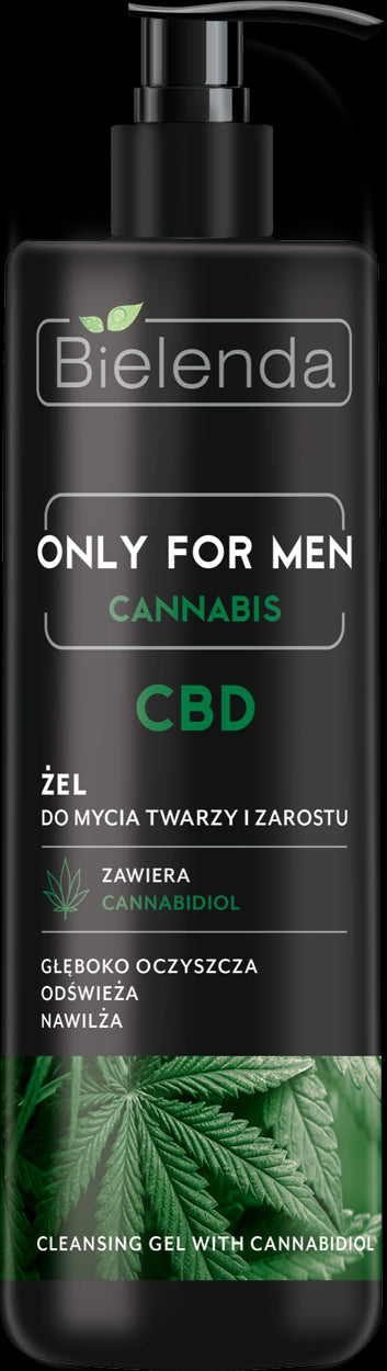 Bielenda ONLY FOR MEN, CANNABIS CBD - żel do mycia twarzy i zarostu, poj. 190 g