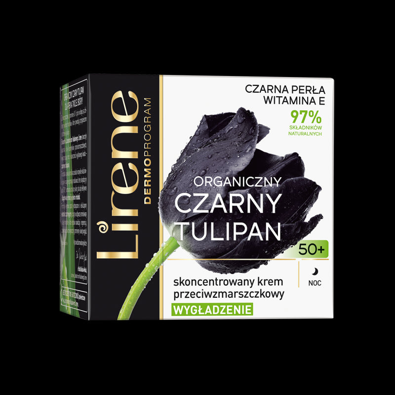 Lirene Black Tulip Face - Concentrated Anti-Wrinkle Night Cream 50+ SMOOTHING, 50 ml