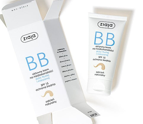 BB cream for oily and combination skin, natural shade, 50 ml.
