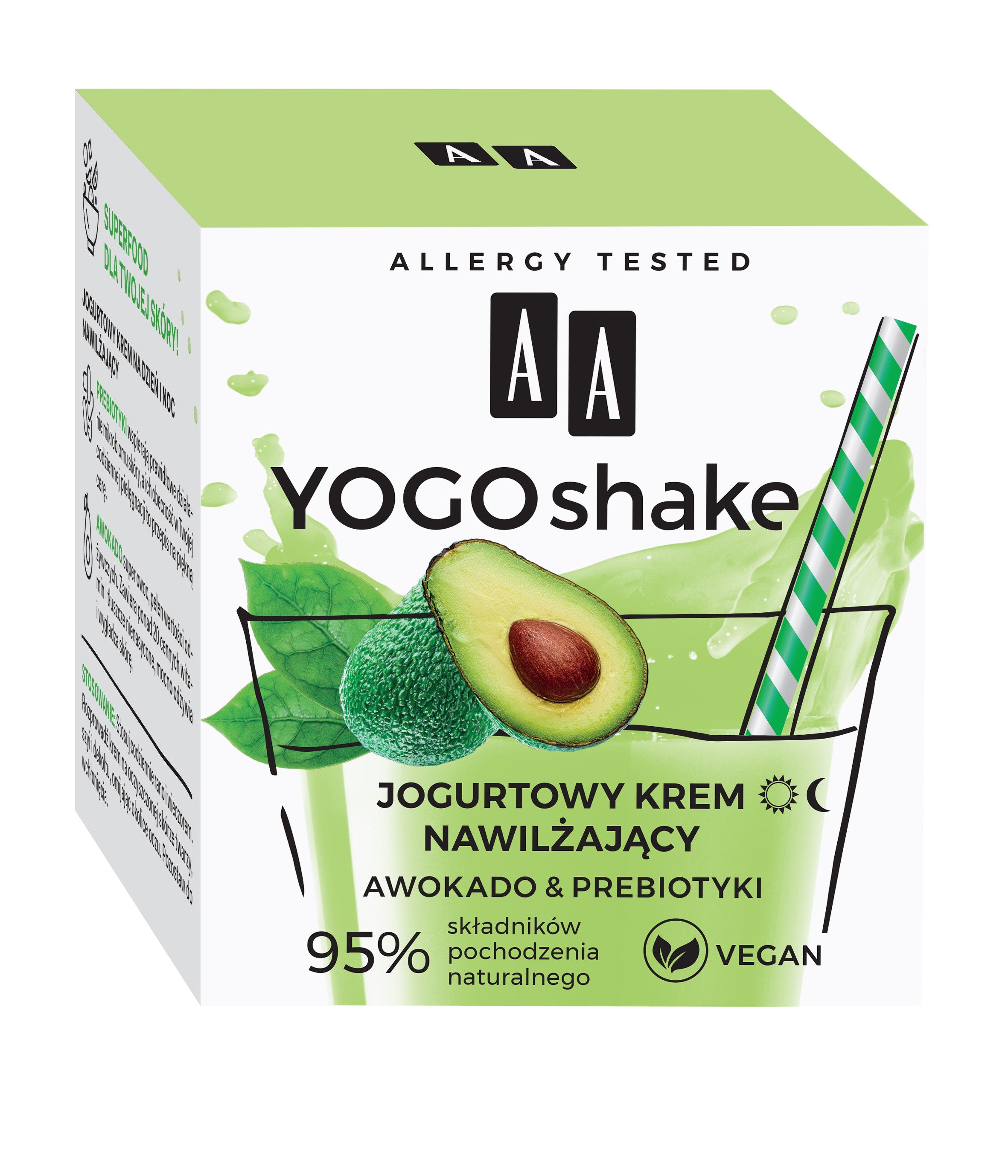 AA YOGO SHAKE - Moisturizing Cream, Yoghurt, AVOCADO & PREBIOTICS, Volume 50 ml