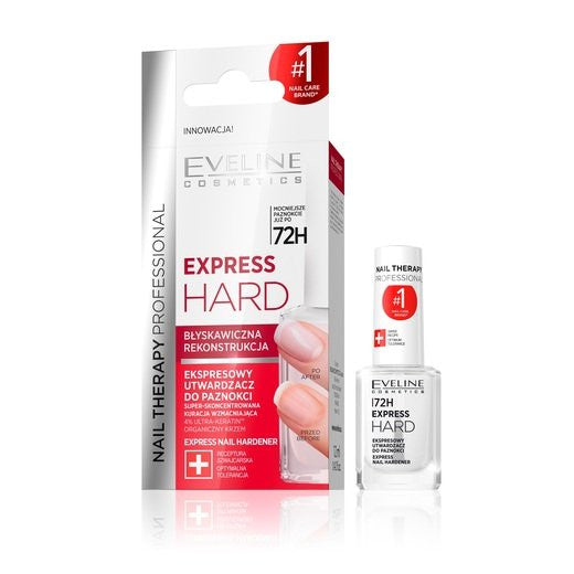 Eveline Nail Therapy Professional - EXPRESS HARD, ekspresowy utwardzacz do paznokci błyskawiczna rekonstrukcja, poj. 12 ml