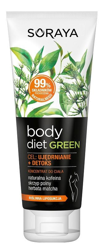 Soraya Body Diet Green - koncentrat do ciała, Ujędrnianie + Detox, poj. 200 ml