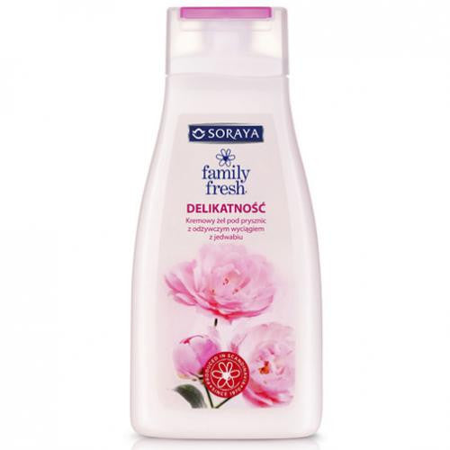 Soraya FAMILY FRESH - DELIKATNOŚĆ, kremowy żel pod prysznic z odżywczym wyciągiem z jedwabiu, poj. 500 ml