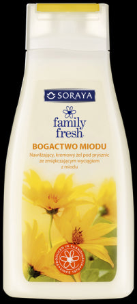 Soraya FAMILY FRESH - BOGACTWO MIODU, nawilżający, kremowy żel pod prysznic ze zmiękczającym wyciągiem z miodu, poj. 500 ml