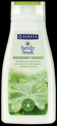 Soraya FAMILY FRESH - WIOSENNY DESZCZ, Rewitalizujący kremowy żel pod prysznic ze stymulującym wyciągiem z brzozy, poj. 500 ml