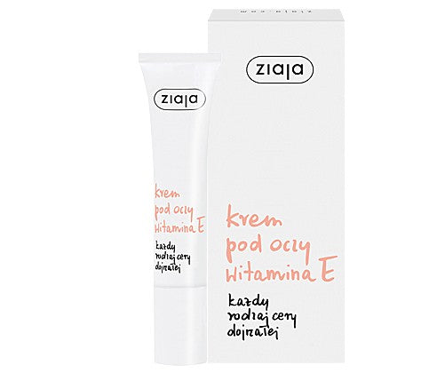 Eye cream with vitamin E, 15 ml capacity.