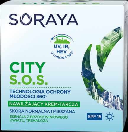 Soraya CITY S.O.S. - nawilżający krem – tarcza do skóry normalnej i mieszanej na dzień, poj. 50 ml