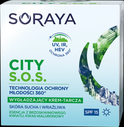 Soraya CITY S.O.S. - wygładzający krem – tarcza do skóry suchej i wrażliwej, na dzień, poj. 50 ml