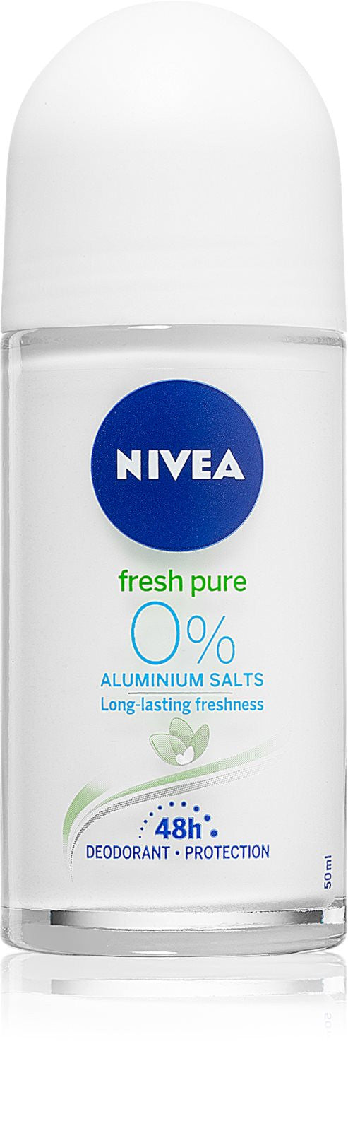 Nivea Fresh Pure & Natural 48h - antiperspirant, roll-on, 50 ml capacity.