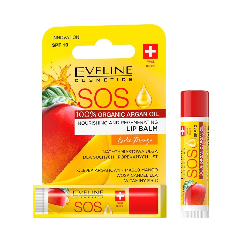 Eveline Exotic Mango  - Nourishing & Regenerating Lip Balm, Net Volume: 0.17 fl oz (5 ml)