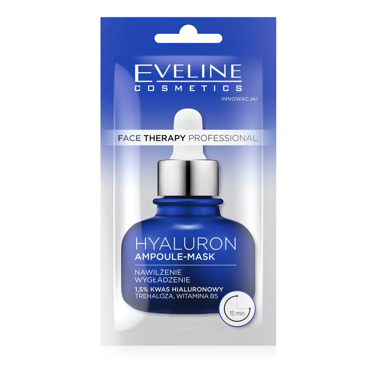 Eveline Face Therapy Professional - Hyaluron Ampoule-Mask, Moisturizing & Smoothing Creamy Face Mask – 0.28 fl oz (8 ml)