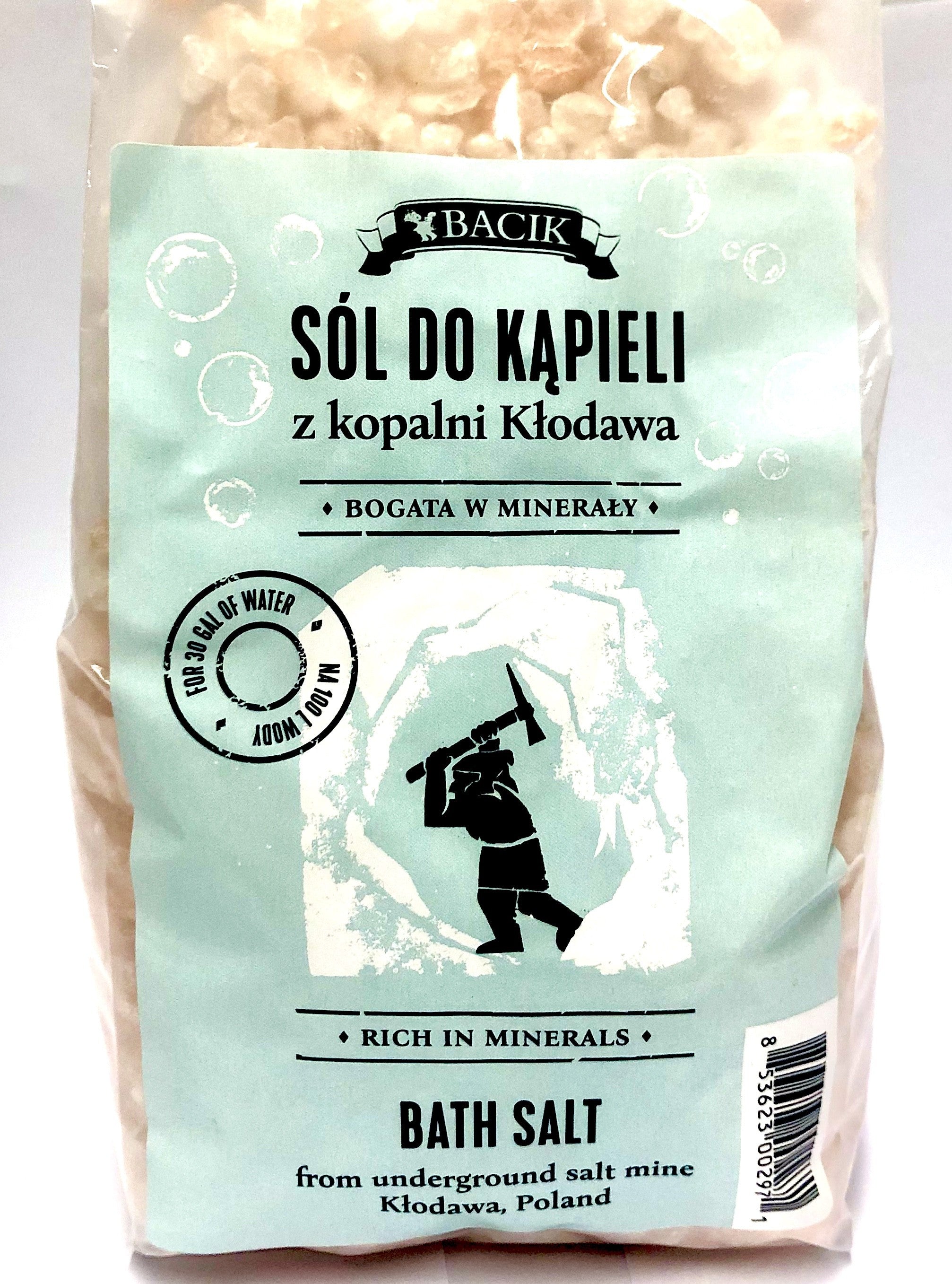 Bacik - bath salt from Kłodawa mine, net weight: 1 kg