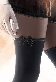 Mock Over-the-Knee Tights with Bow Details - GIRL-UP 23