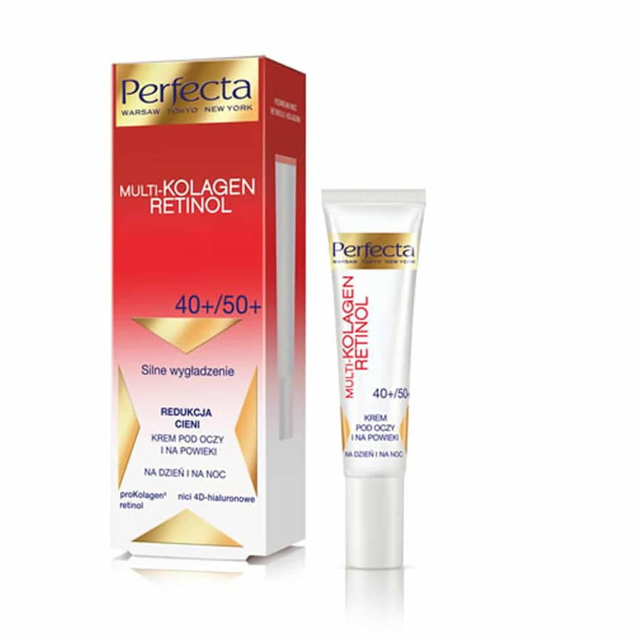 Perfecta Multi-kolagen Retinol - krem pod oczy i na powieki 40+/50+, silne wygładzenie, redukcja cieni, poj. 15 ml