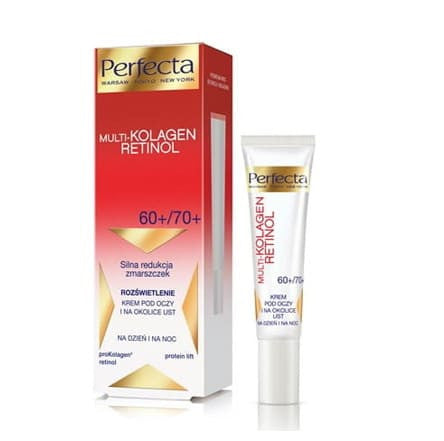 Perfecta Multi-kolagen Retinol - krem pod oczy i na okolice ust 60+/70+, silna redukcja zmarszczek, rozświetlenie, poj. 15 ml
