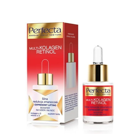 Perfecta Multi-kolagen Retinol - booster na dzień i na noc, silna redukcja zmarszczek, expresowy lifting, poj. 15 ml