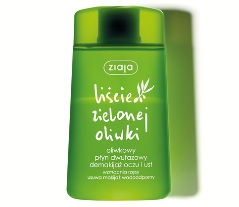 Olive two-phase liquid eye and lip makeup remover, 120 ml capacity.