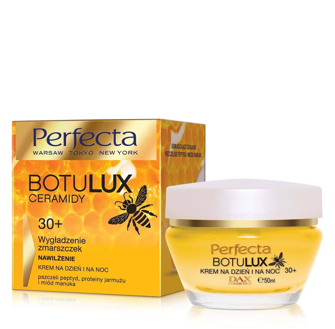 Perfecta Botulux Ceramidy - wygładzenie zmarszczek, nawilżenie, Krem na dzień i na noc 30+, poj. 50 ml