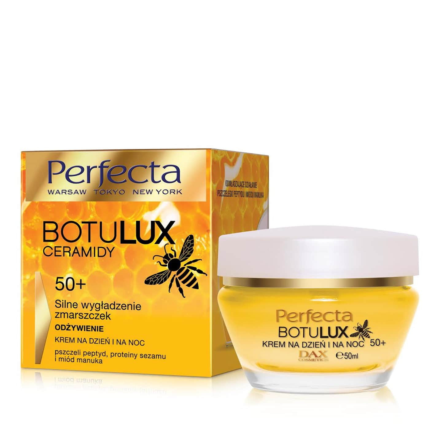 Perfecta Botulux Ceramides - strong smoothing of wrinkles, nourishment, day & night cream 50+, 50 ml
