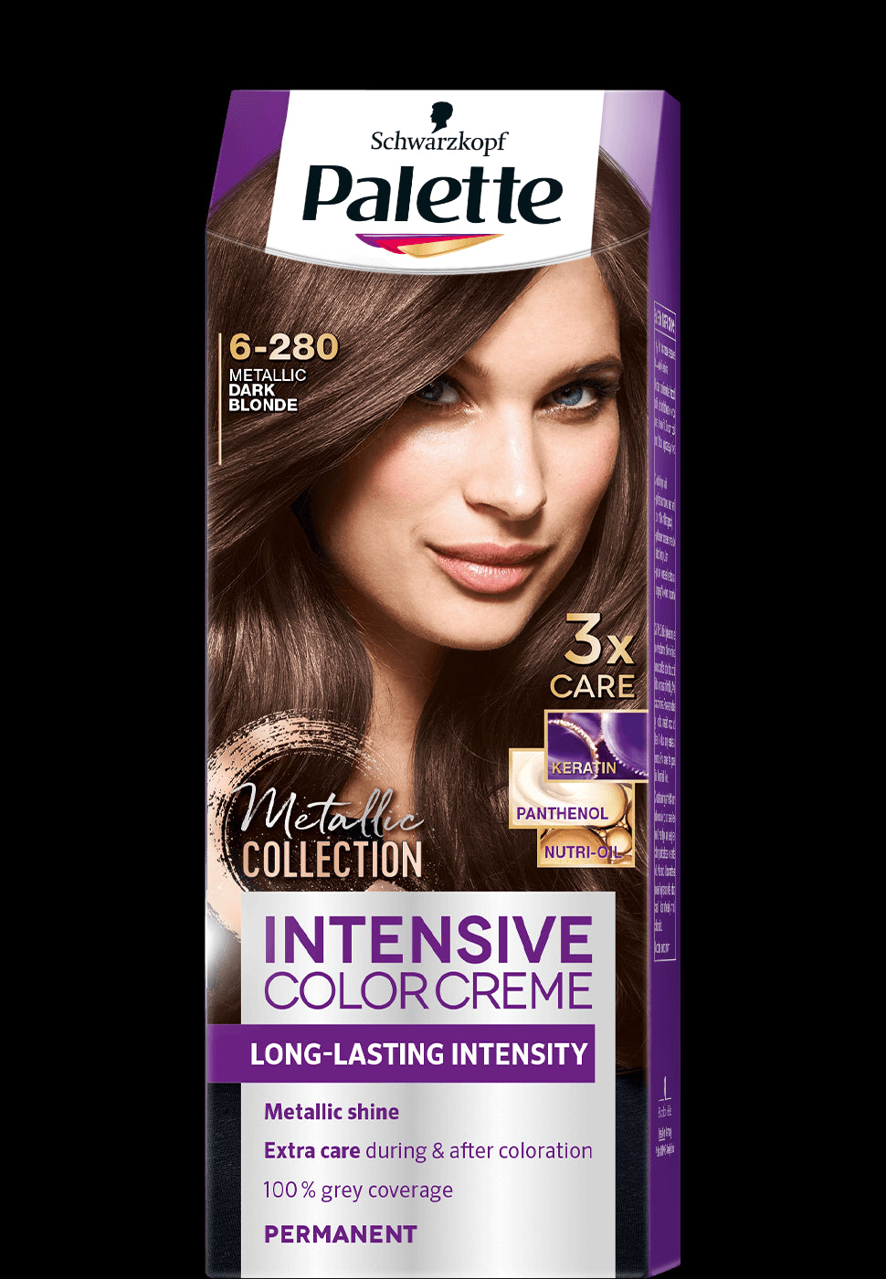 Palette Intensive Color Creme - coloring cream, 6-280 Metallic Dark Blonde (Metallic Collection)