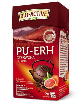 Big-Active - Pu-Erh red tea with grapefruit flavour, 20 sachets x 1,8 g