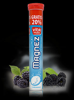 Active Muss - Magnez tabletki musujące o smaku jeżynowym, 24 szt.