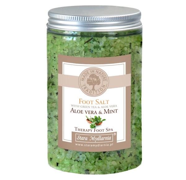 ALOE VERA & MINT 400 ml sea salt for foot bath.