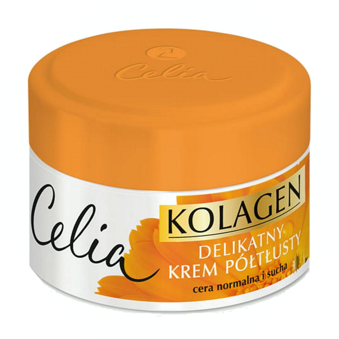 Celia Kolagen - delikatny krem półtłusty z nagietkiem do cery normalnej i suchej na dzień i na noc, poj. 50 ml