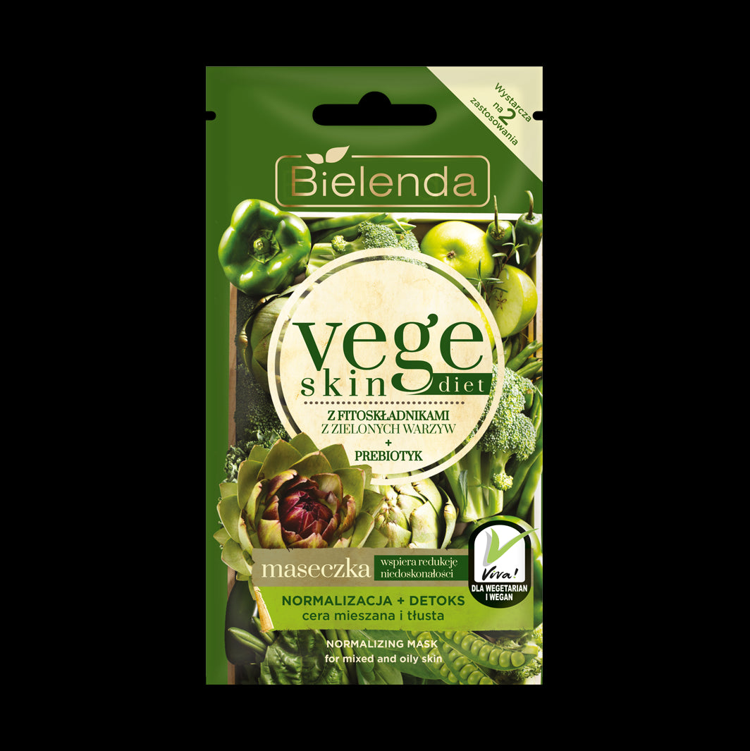 Bielenda Vege Skin Diet – Maseczka do twarzy NORMALIZACJA + DETOKS cera mieszana i tłusta, masa netto: 8 g