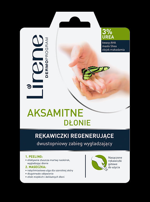 Lirene Velvet Hands - regenerating gloves, two-step smoothing treatment, 1 pair