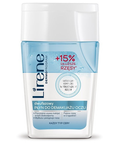 Lirene Pielęgnacja Oczyszczająca - dwufazowy płyn do demakijażu oczu wydłużający rzęsy, poj. 125 ml